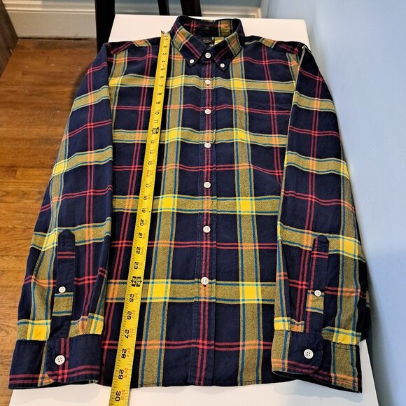 J. Crew Men's Large Long Sleeve Button Down Slim Fit Plaid Oxford Style #03034 - Picture 11 of 13